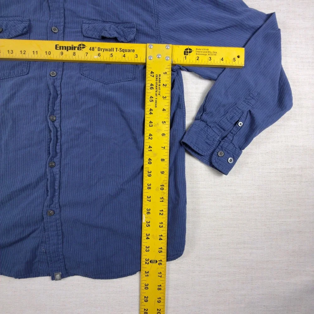 The North Face A5 Series Mens Large Blue Pinstripe Long Sleeve Button Down Shirt